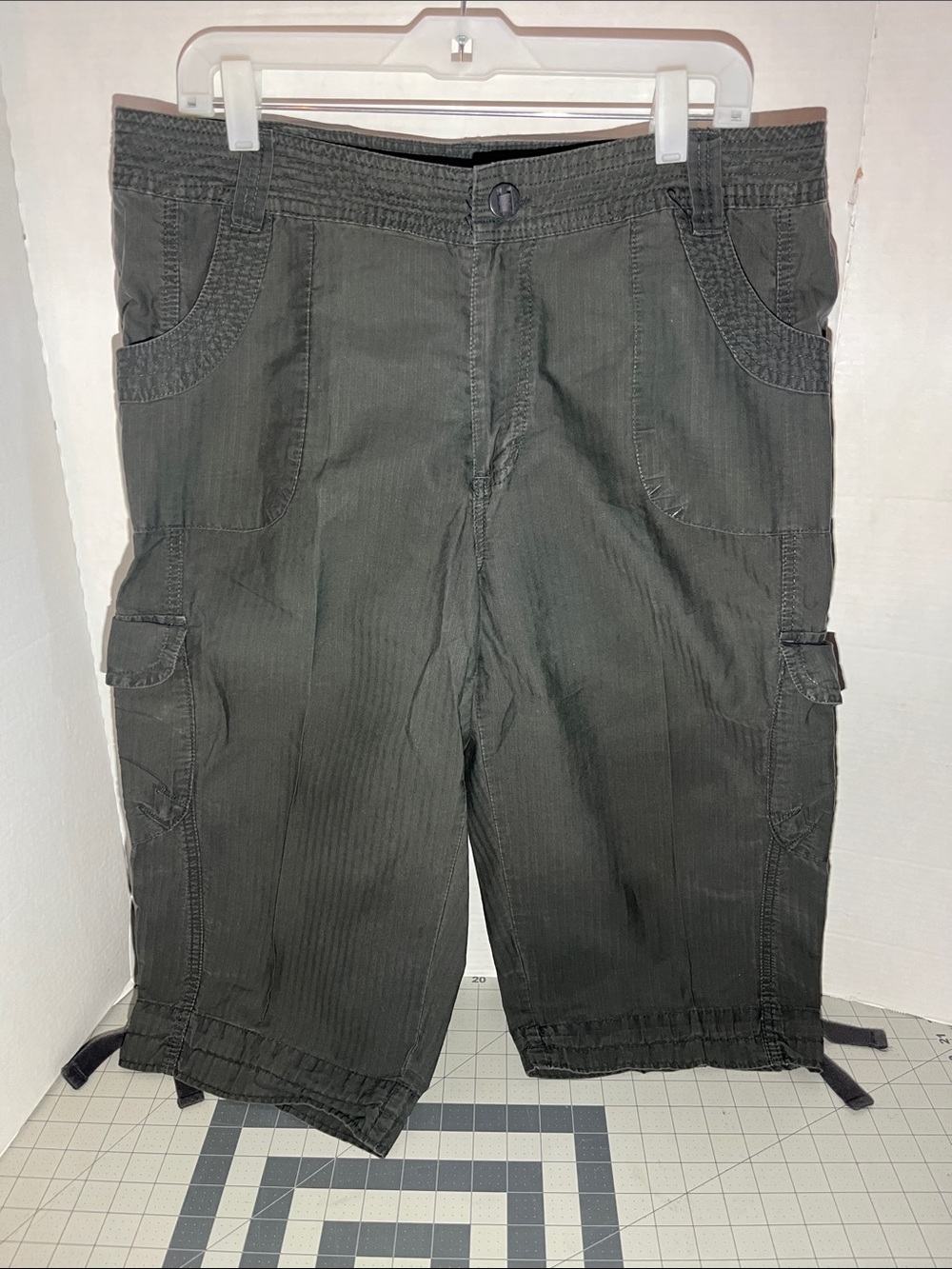 a.n.a Dark Olive Cargo Bermuda Shorts with Drawstring Hems